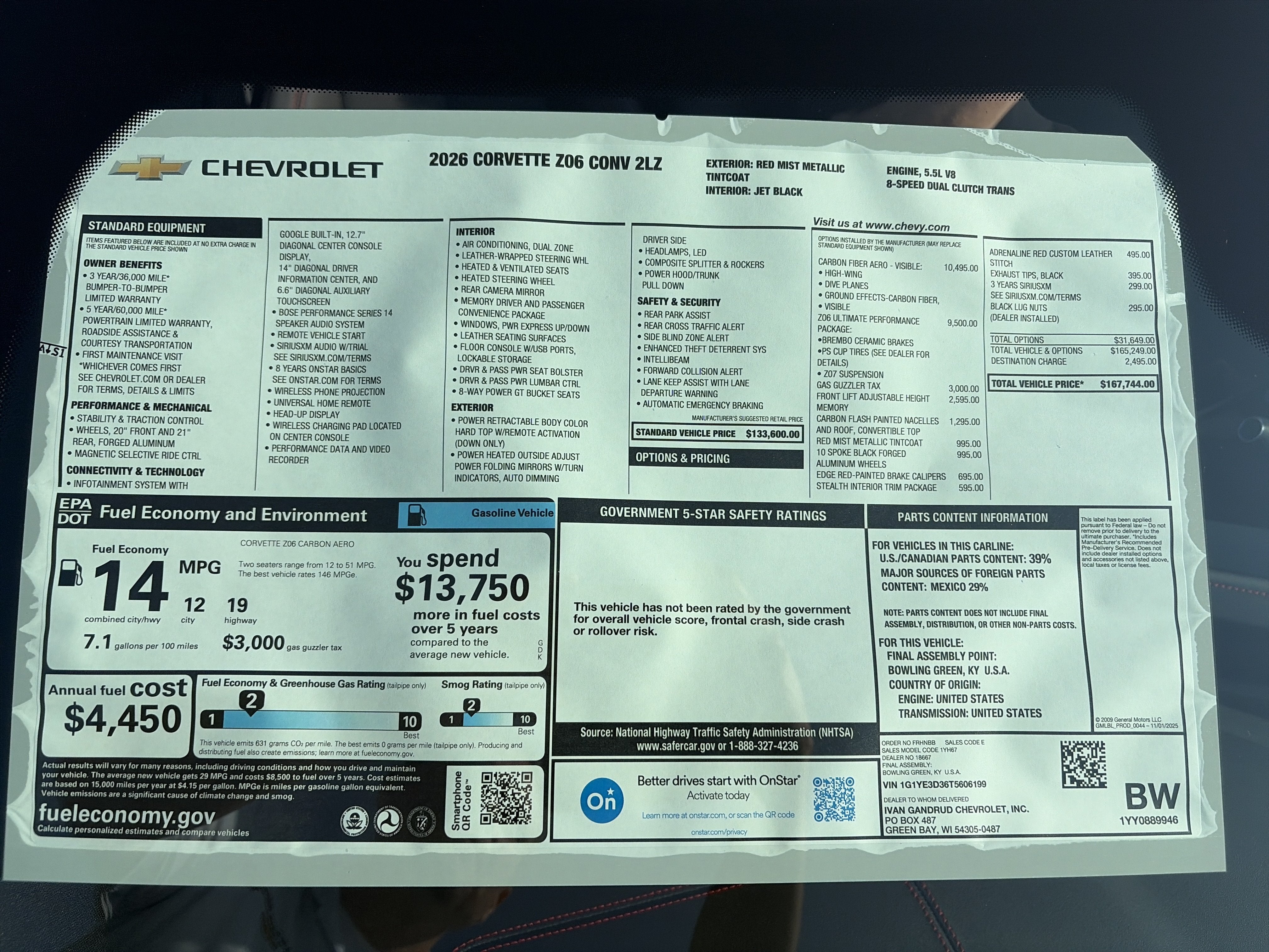2026 Chevrolet Corvette Z06 2LZ